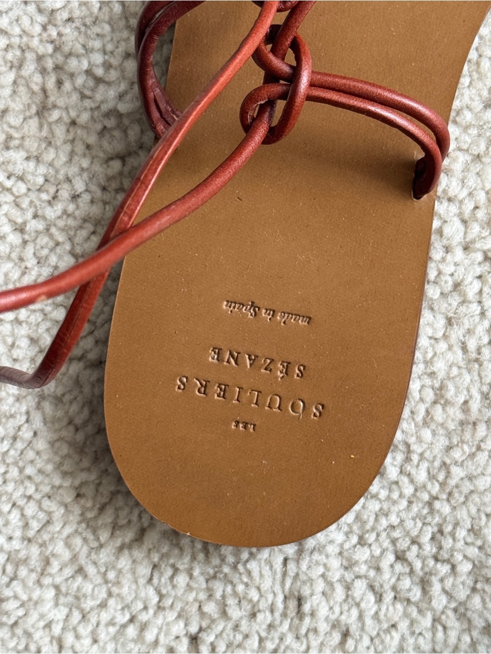 Sezane Braided Lace-Up Sandals - Rust - Picture 3 of 5